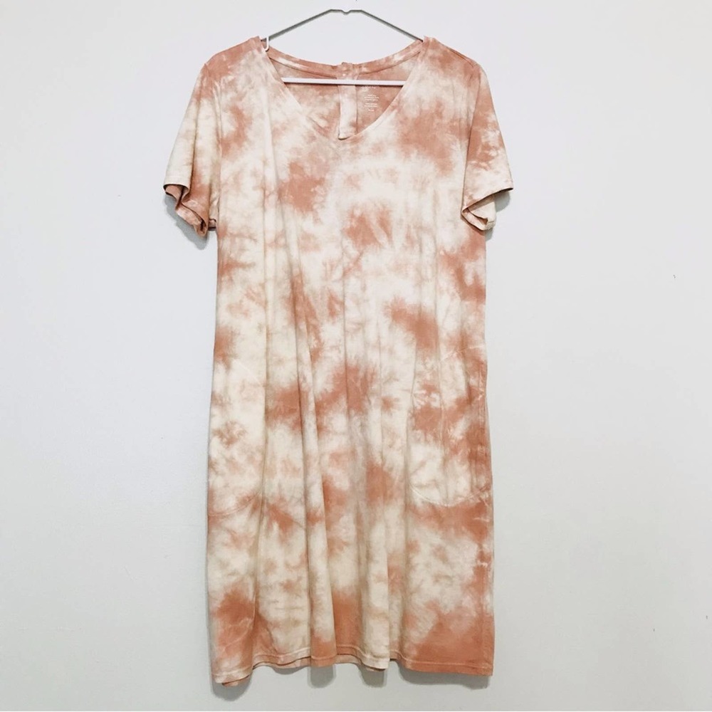 J. Jill Peach Tie-Dye Mini Dress